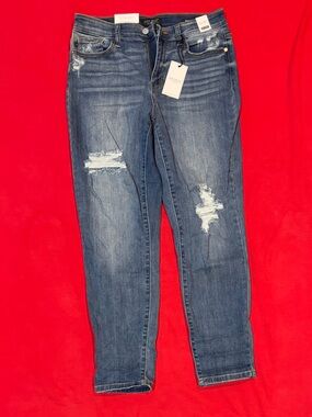 Judy Blue Distressed Slim Fit Jeans Size 9/29 NWT Medium Wash
